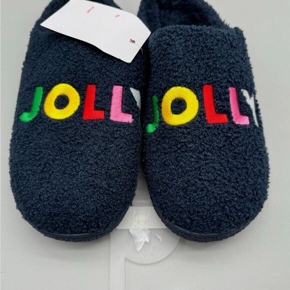 Family PJs Slippers Mens Large 10-11 JOLLY Colorful Festive Comfy Lounge Bright - Picture 2 of 9